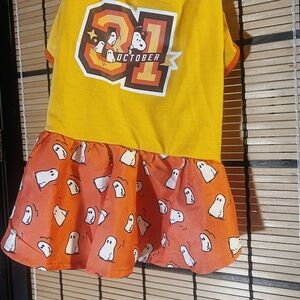 Dog / Cat Halloween Snoopy Dress - Yellow and Orange